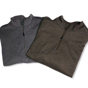 2 Pro Tour 1/4 Zip Jackets-Gray & Brown-Sz L